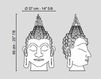 Scheme Decor element  Buddha head VGnewtrend Home Decor 7521502.00 Oriental / Japanese / Chinese