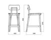 Scheme Bar stool Infiniti Design Indoor PORTA VENEZIA KITCHEN STOOL UPHOLSTERED SEAT Contemporary / Modern